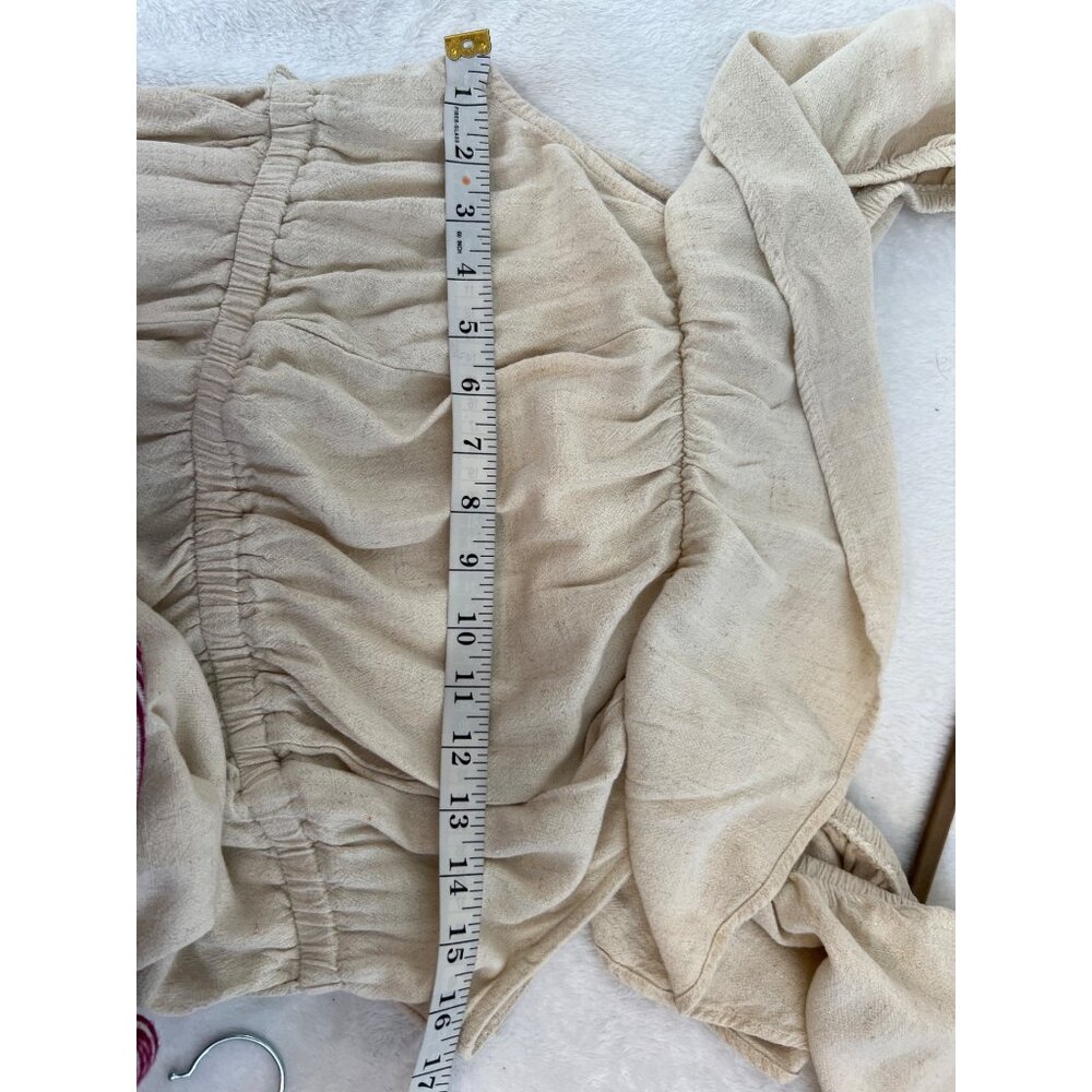 Torrid Linen Blend Peasant dress 1X Natural Tan Farmhouse Minimalist Pockets - Picture 6 of 6